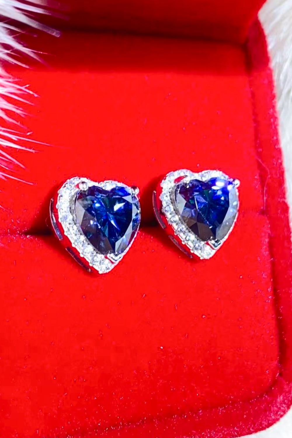 4 Carat Moissanite Heart-Shaped Stud Earrings