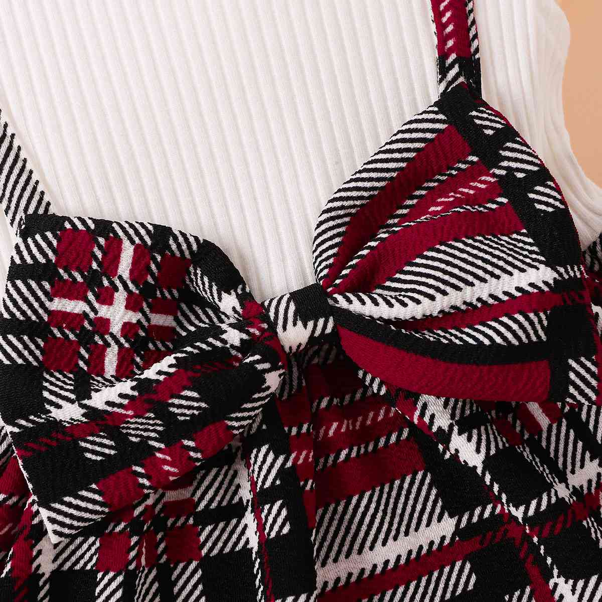 Plaid Print Bow Detail Dress