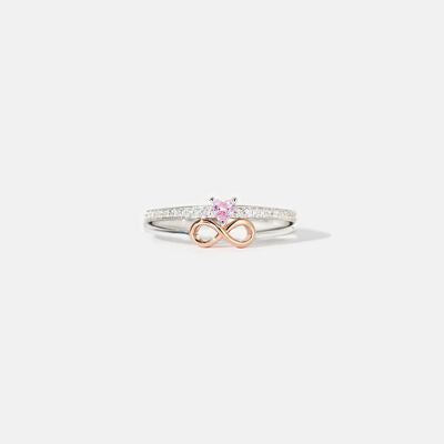 Heart Number 8 Zircon Double-Layered Ring