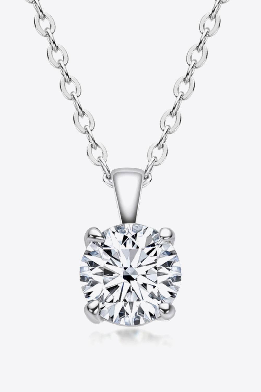 925 Sterling Silver 1 Carat Moissanite Chain-Link Necklace
